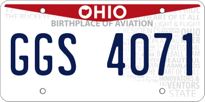 OH license plate GGS4071