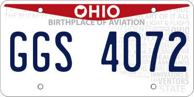 OH license plate GGS4072