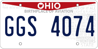 OH license plate GGS4074