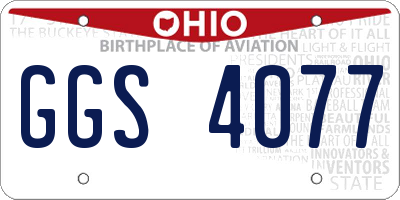 OH license plate GGS4077