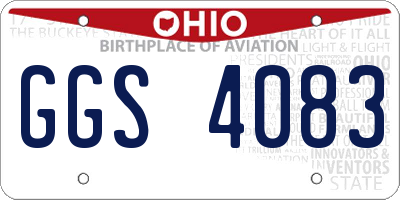 OH license plate GGS4083