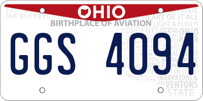 OH license plate GGS4094