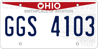 OH license plate GGS4103