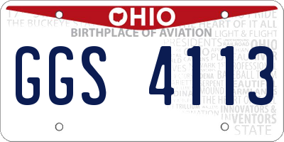 OH license plate GGS4113