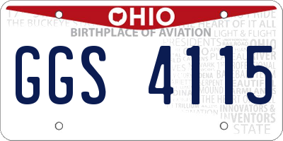 OH license plate GGS4115