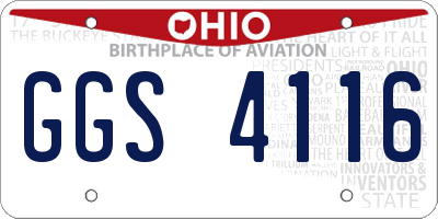 OH license plate GGS4116