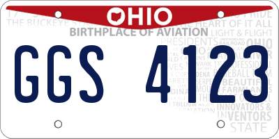 OH license plate GGS4123