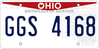 OH license plate GGS4168