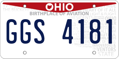 OH license plate GGS4181