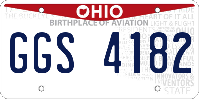 OH license plate GGS4182