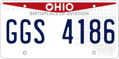 OH license plate GGS4186