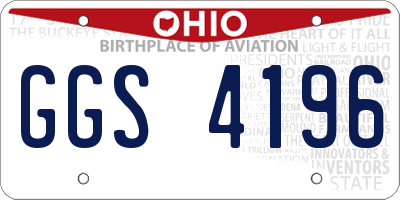 OH license plate GGS4196