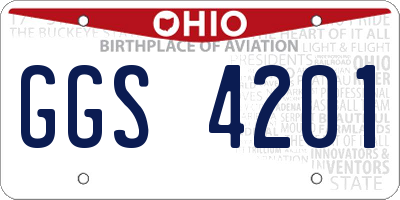 OH license plate GGS4201