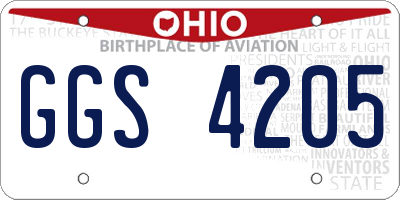 OH license plate GGS4205