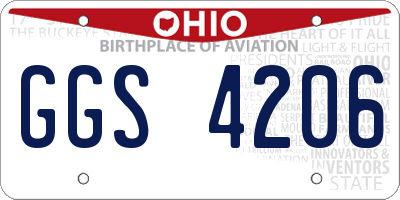 OH license plate GGS4206