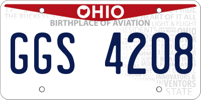 OH license plate GGS4208