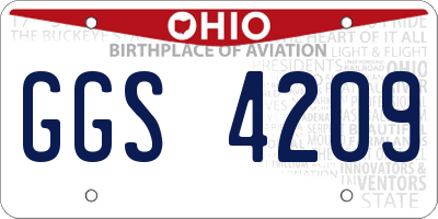 OH license plate GGS4209