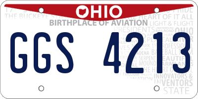 OH license plate GGS4213