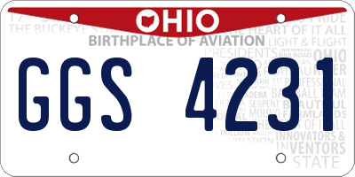 OH license plate GGS4231