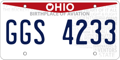 OH license plate GGS4233