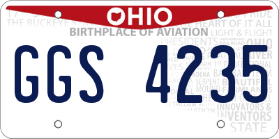 OH license plate GGS4235