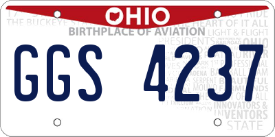 OH license plate GGS4237