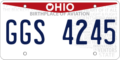 OH license plate GGS4245