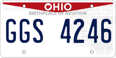 OH license plate GGS4246