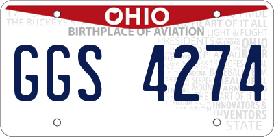OH license plate GGS4274