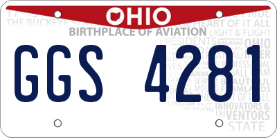 OH license plate GGS4281