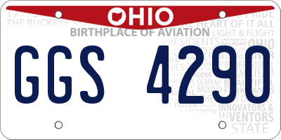 OH license plate GGS4290