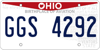 OH license plate GGS4292