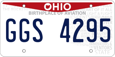 OH license plate GGS4295