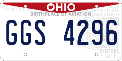 OH license plate GGS4296