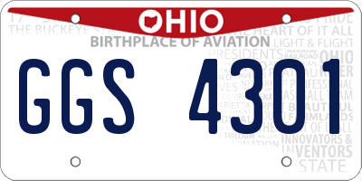 OH license plate GGS4301