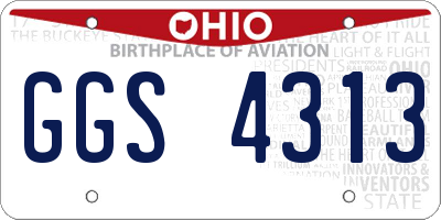 OH license plate GGS4313