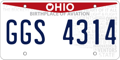 OH license plate GGS4314