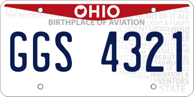 OH license plate GGS4321