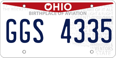 OH license plate GGS4335
