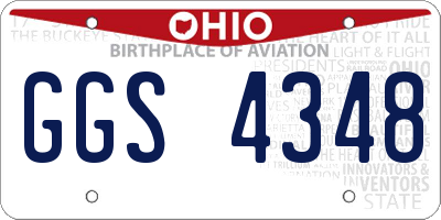 OH license plate GGS4348