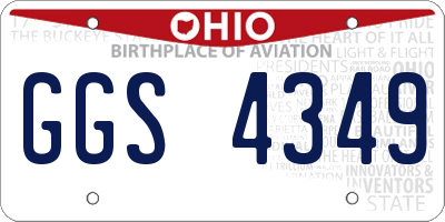 OH license plate GGS4349