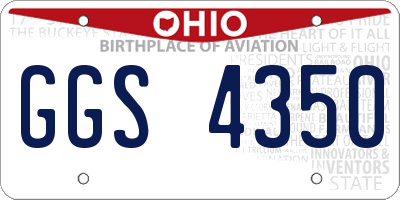 OH license plate GGS4350