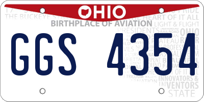 OH license plate GGS4354