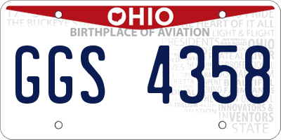 OH license plate GGS4358