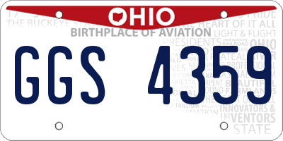 OH license plate GGS4359
