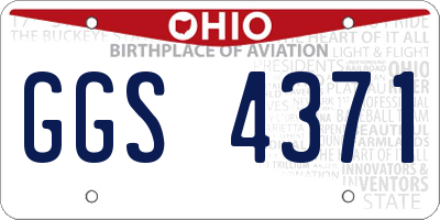 OH license plate GGS4371