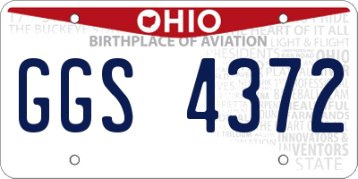 OH license plate GGS4372