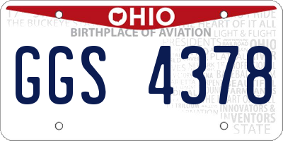 OH license plate GGS4378