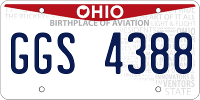 OH license plate GGS4388