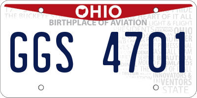 OH license plate GGS4701